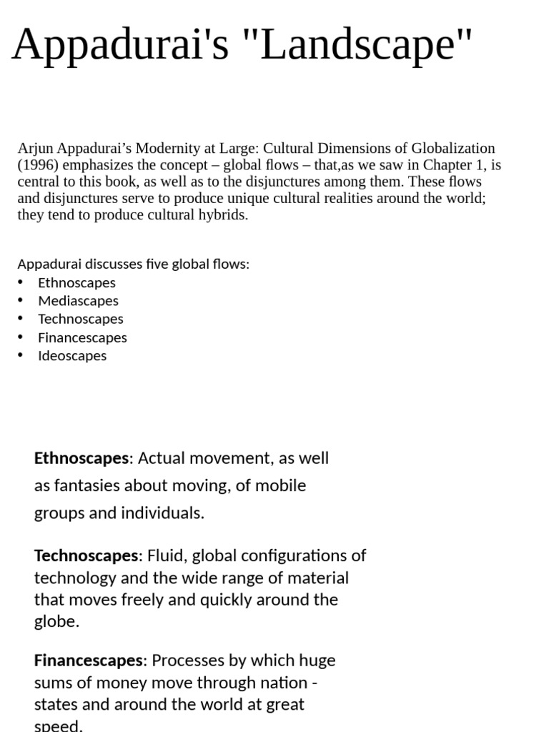 Appadurai's Five Scapes of Globalization | PDF