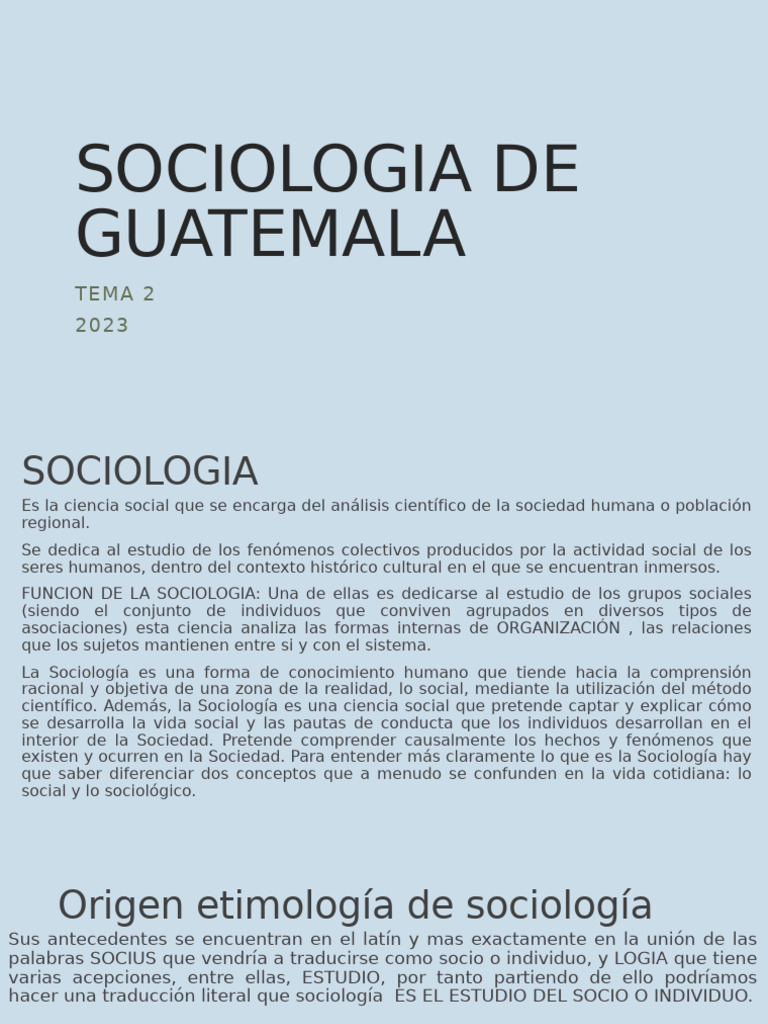 Sociologia de Guatemala 2023 Tema 2 | PDF | Sociología | Conocimiento