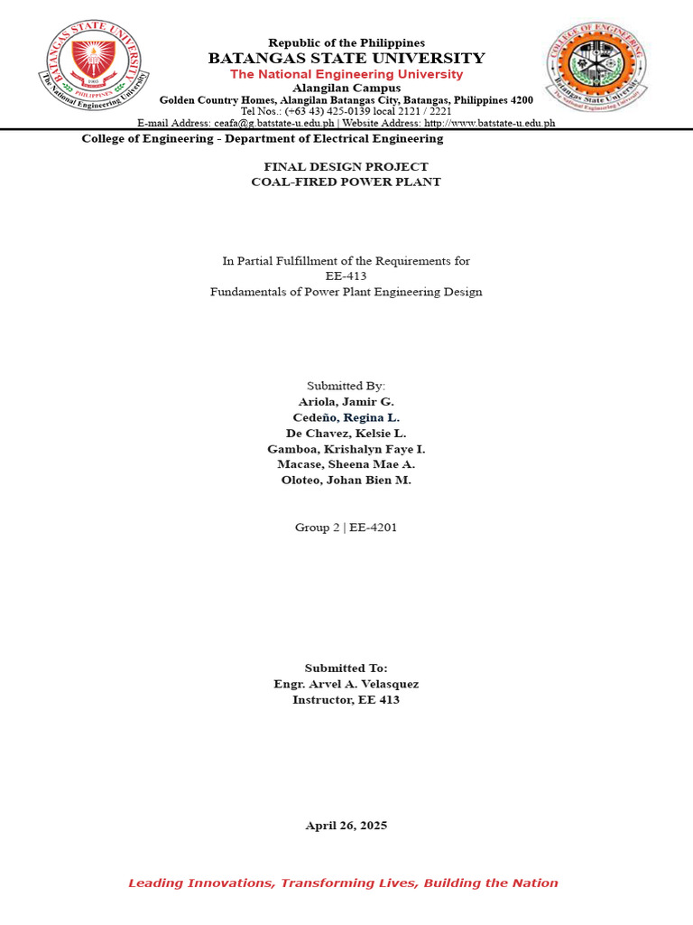 Proposed 20 MW Coal-Fired Power Plant | PDF | Fossil Fuel Power Station ...