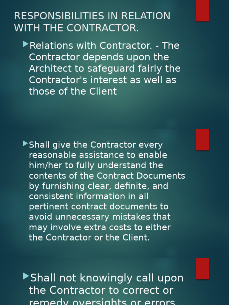 Contractor Relations and Responsibilities | PDF