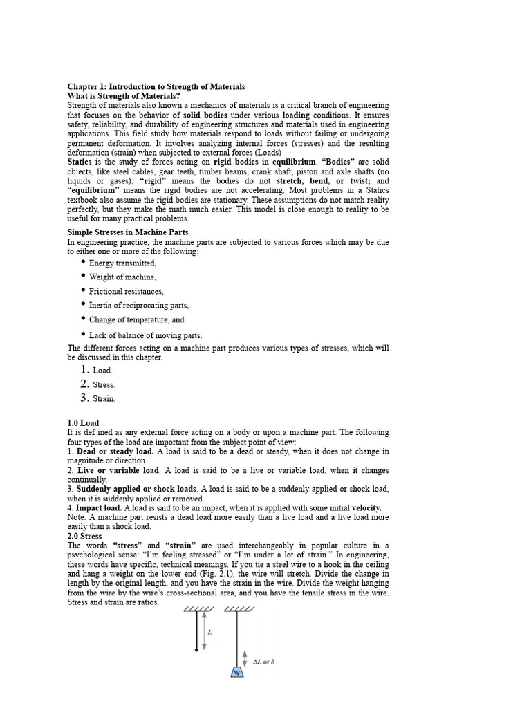 Introduction to Strength of Materials | PDF | Deformation (Engineering ...
