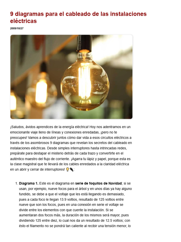 9 Diagramas de Instalación Eléctrica | PDF | Red eléctrica | Cambiar