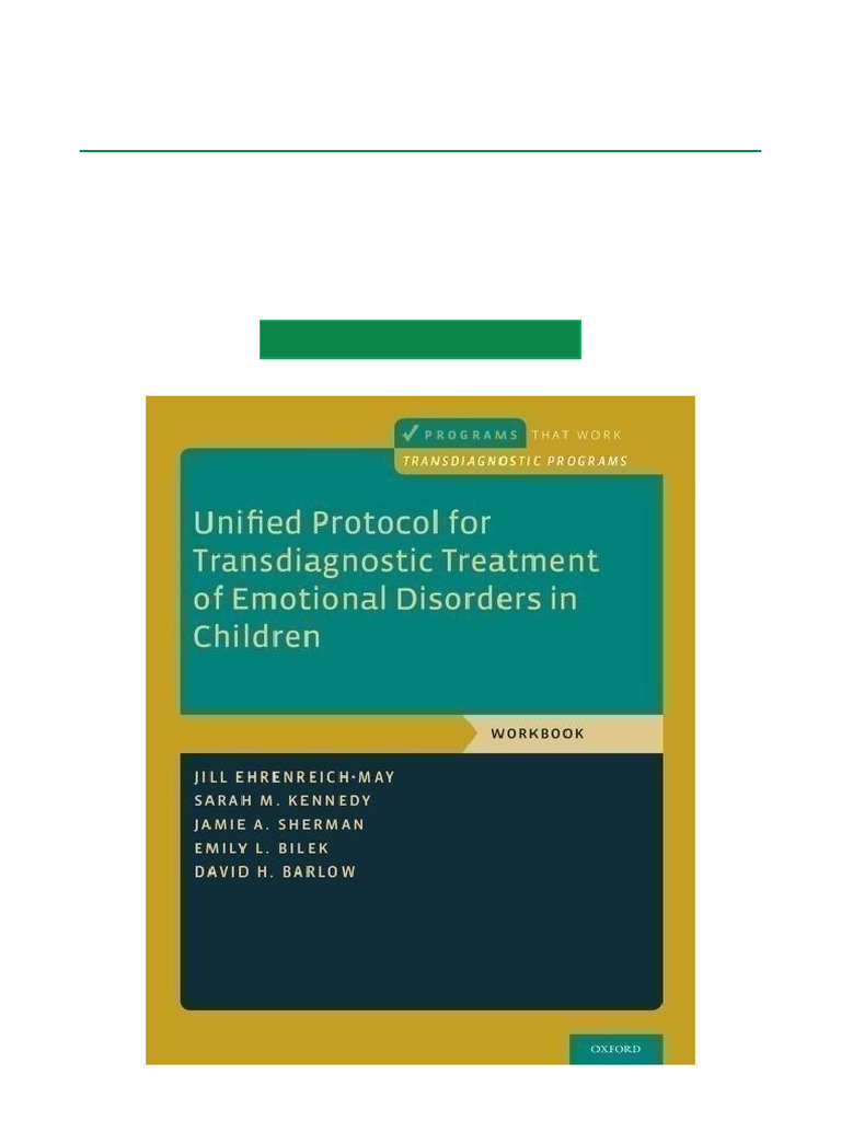 Unified Protocol Workbook For Parents Pdf Anxiety Emotions
