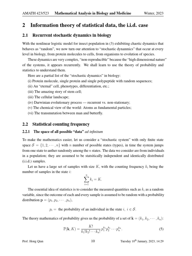 Lecture Notes 1-10 | PDF | Dynamical System | Stochastic Process