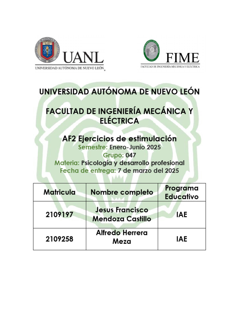 AF2 Ejercicios de Estimulacion | PDF