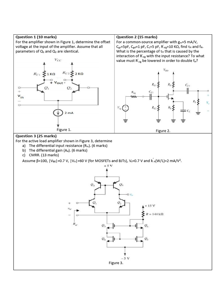 Amplifier Analysis and Calculations Guide | PDF | Bipolar Junction ...