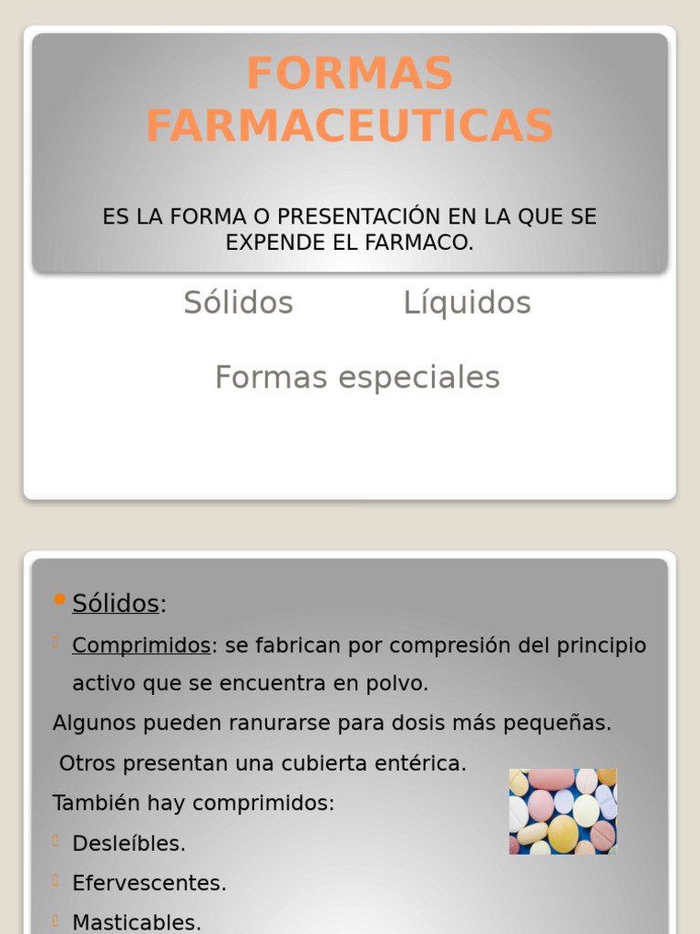 Formas Farmaceuticas | PDF | Medicamentos con receta | Tableta (Farmacia)