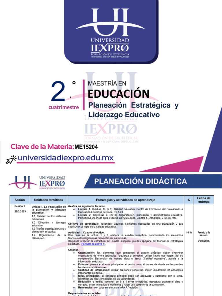 Planeación y Liderazgo Educativo | PDF | Enseñando | Plan de estudios