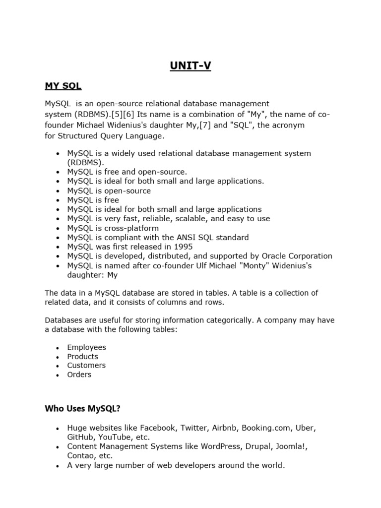 MySQL Overview and PHP Integration | PDF | My Sql | Computing