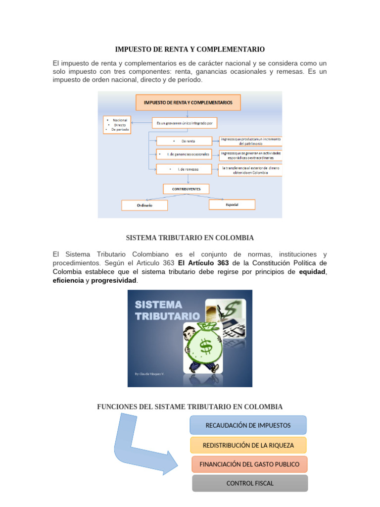 Impuesto de Renta y Sistema Tributario en Colombia | PDF | Impuestos ...