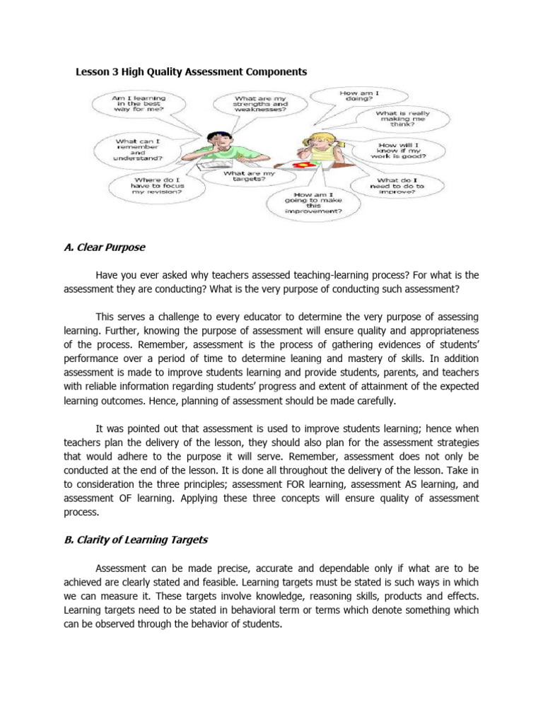 High Quality Assessment in Education | PDF | Educational Assessment ...