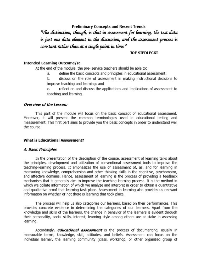 Lesson 1 Preliminary Concepts and Recent Trends | PDF | Educational ...