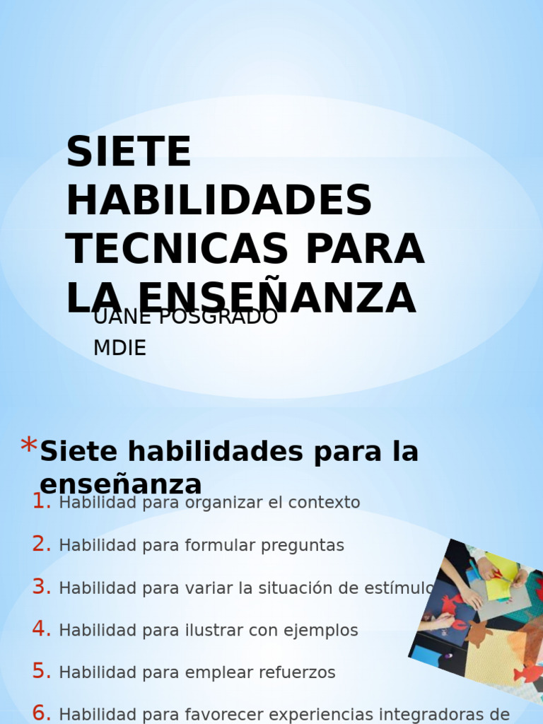 Siete habilidades técnicas para enseñar | PDF | Aprendizaje | Enseñando