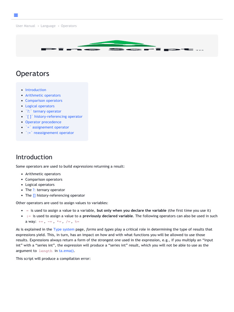 Pine Script: Ternary Operator Guide | PDF | Parameter (Computer ...