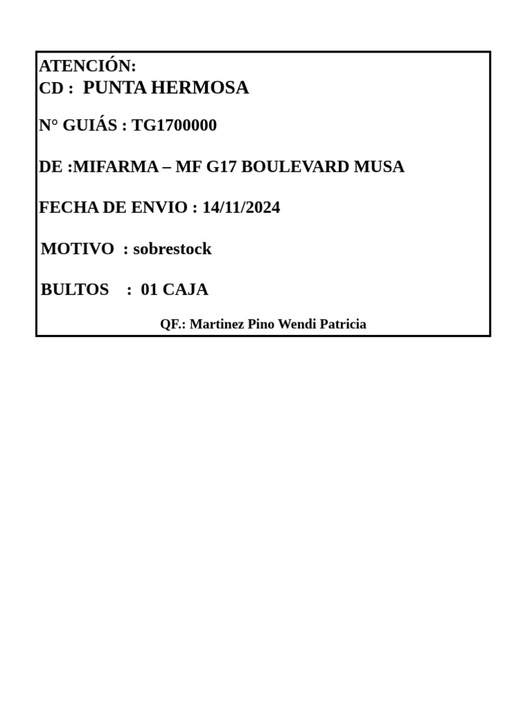 Rotulo Caja | PDF