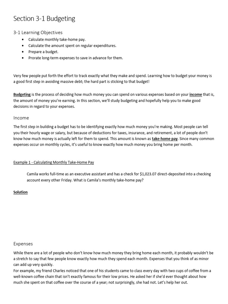 Section 3.1 | PDF | Expense | Budget