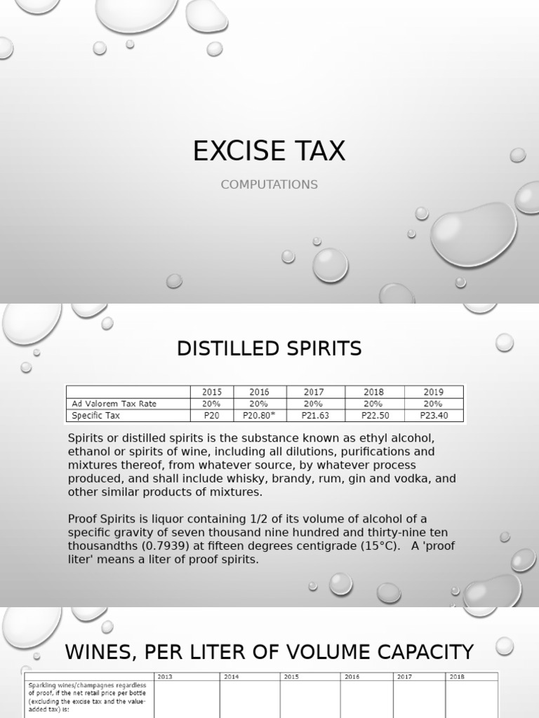 Excise Tax Guidelines for Alcohol & Goods | PDF | Drink | Alcoholic ...