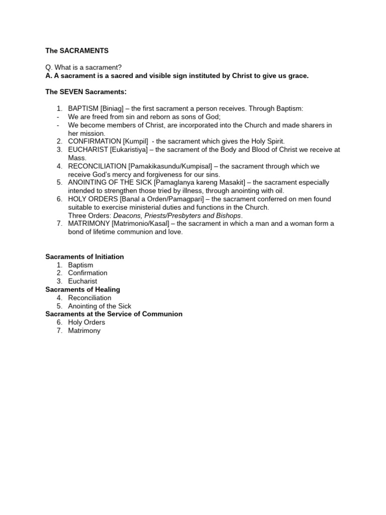 The SACRAMENTS | PDF