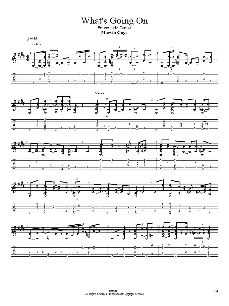 What's Going On Chords for Guitar | PDF