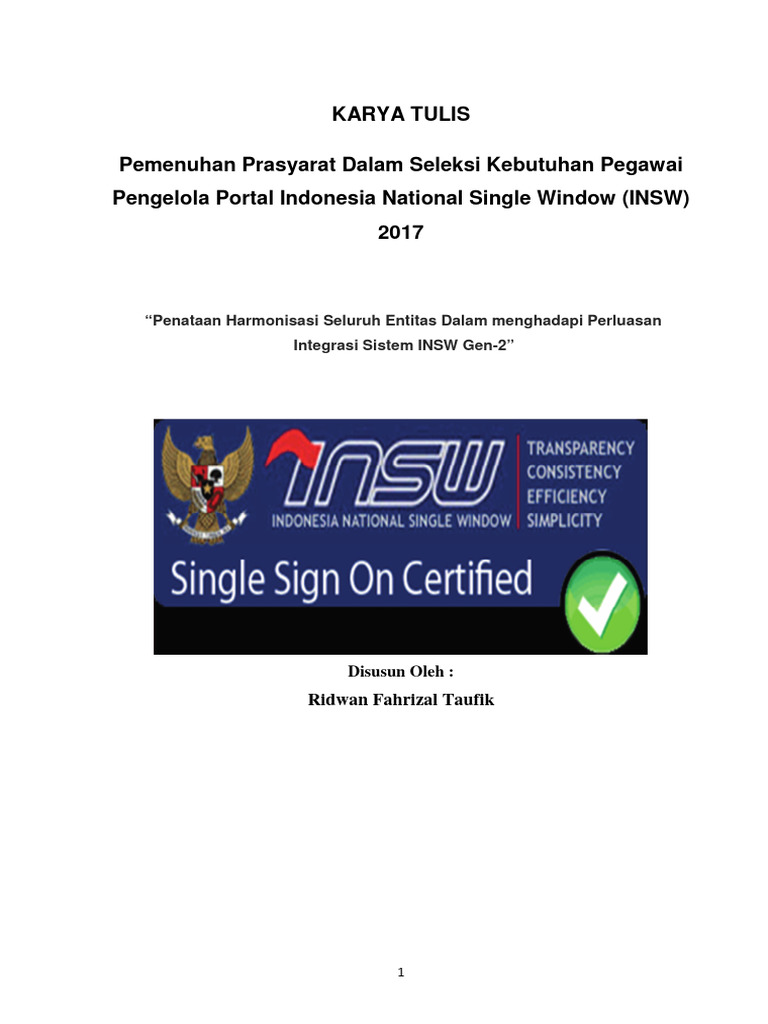Integrasi Sistem INSW Gen-2 di Indonesia | PDF