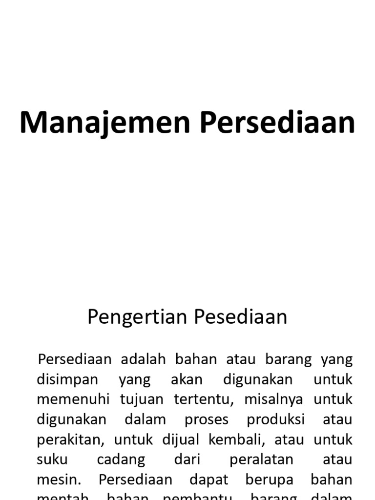 Manajemen Persediaan 2020 Pdf