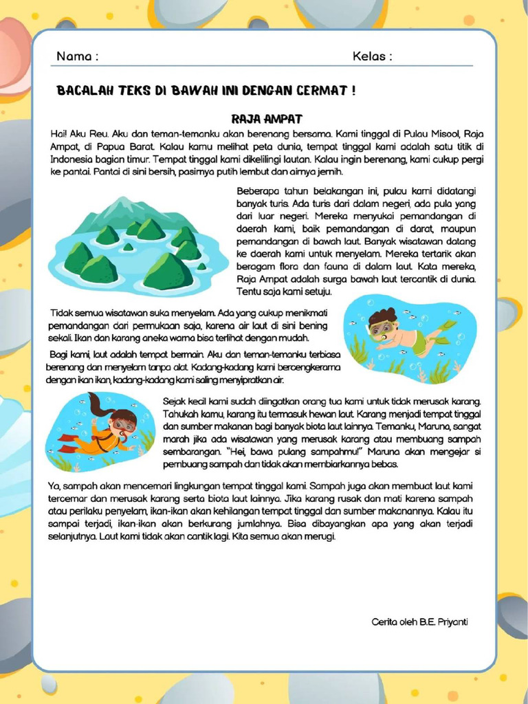 LKPD Bahasa Indonesia Kelas 4 Semester 2 Bab 6 Satu Titik | PDF