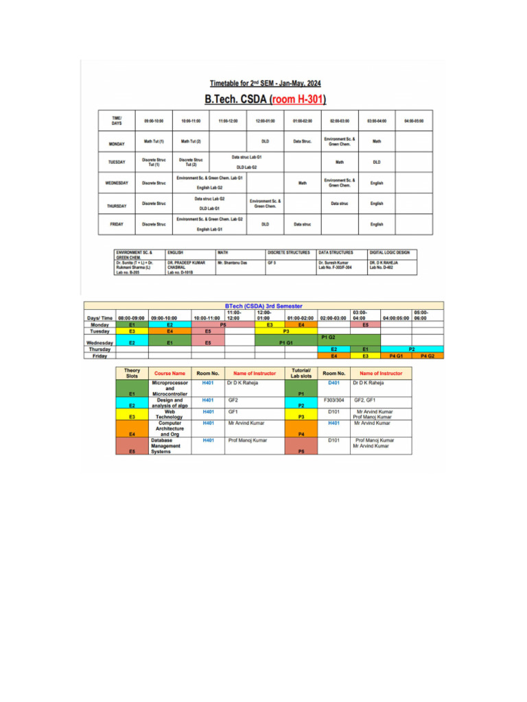 Csda All Timetable | PDF