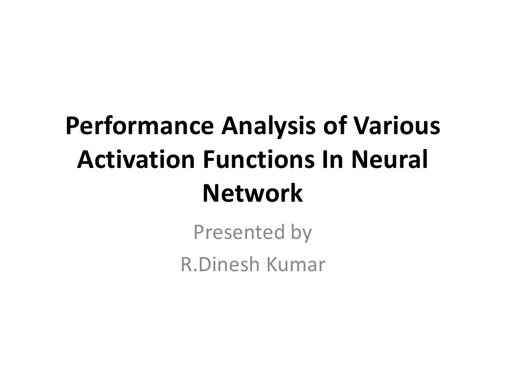 Analysis of Neural Network Activation Functions | PDF | Artificial ...