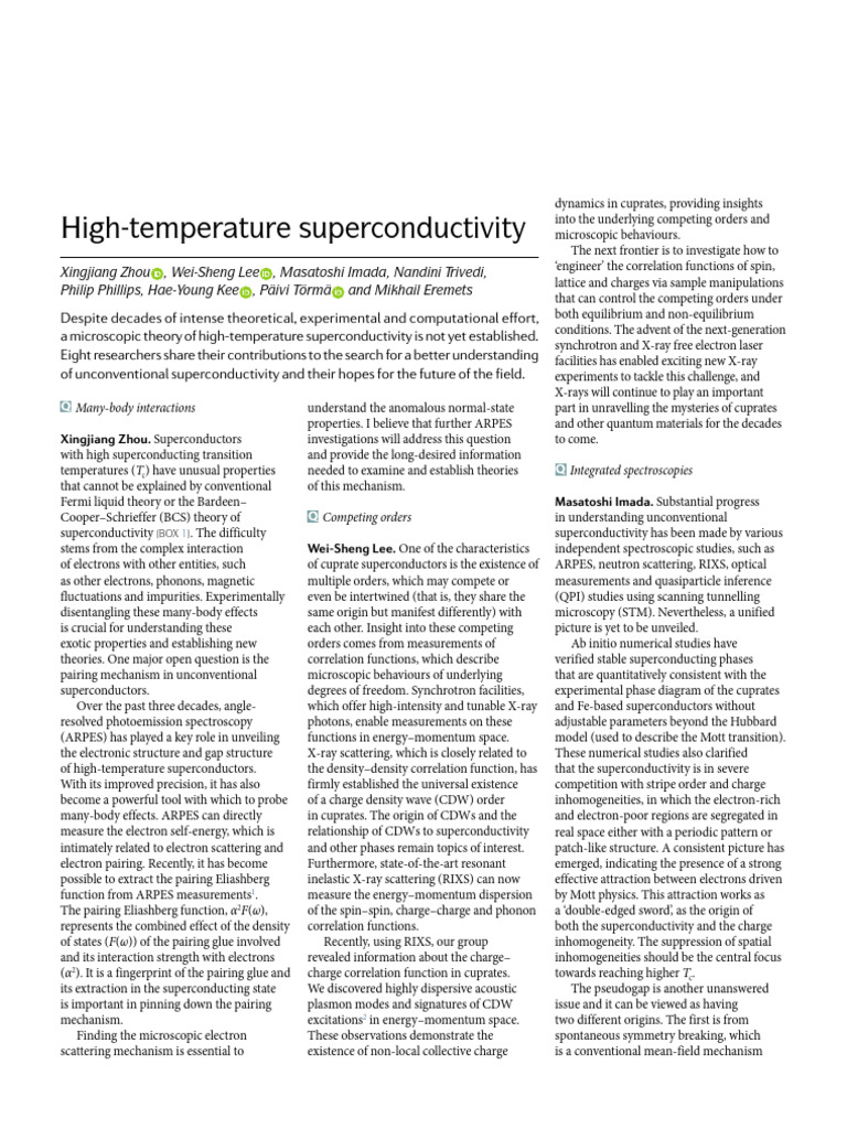 Understanding High-Temperature Superconductivity | PDF ...