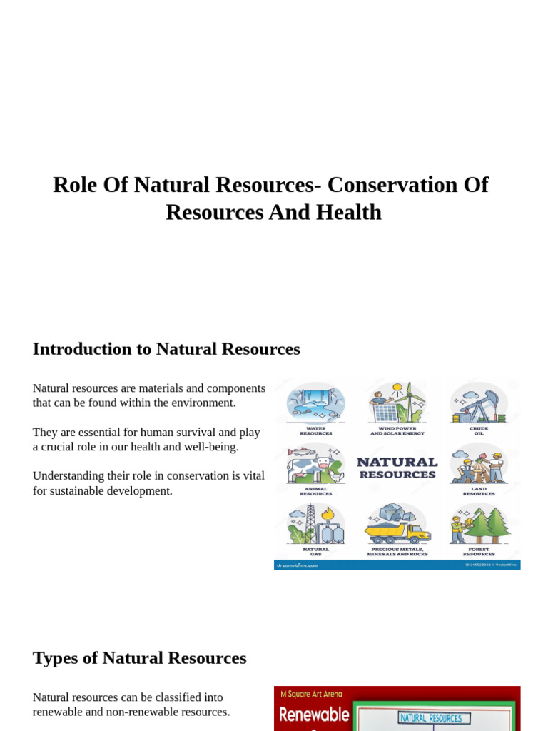 CHN 1-Role of Natural Resources - Conservation of Resources and Health ...