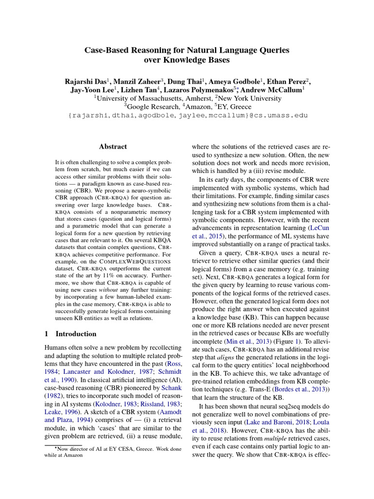 Case-Based Reasoning + LLM | PDF | Artificial Intelligence ...