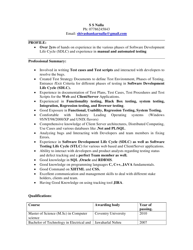 Software Testing Analyst Resume | PDF | Scripting Language | Software ...