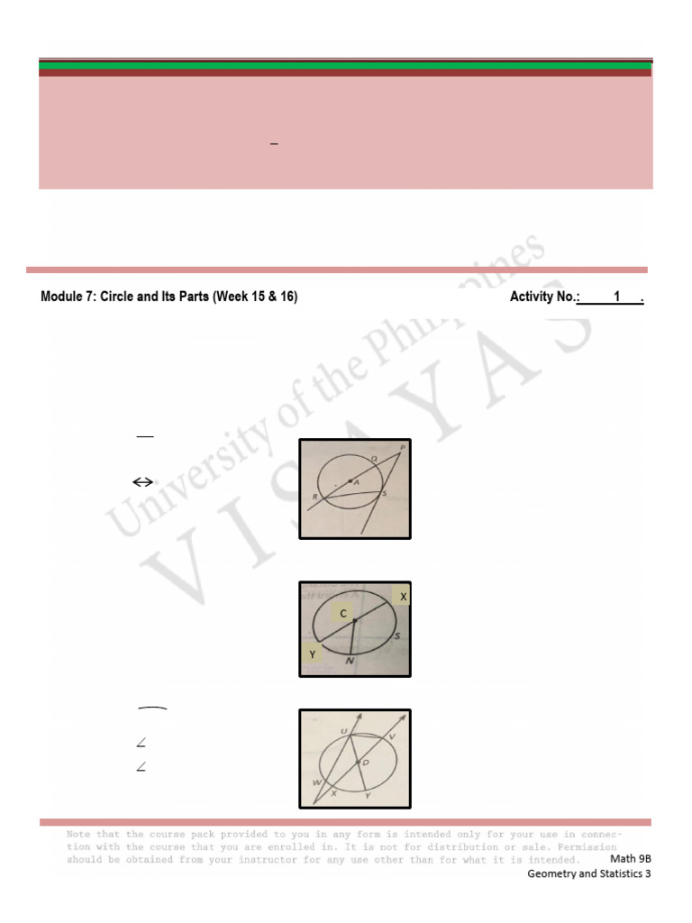 Geometry and Statistics: Circles Module | PDF