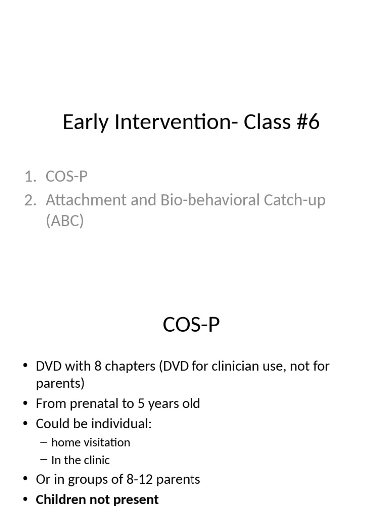 Early Intervention Strategies for Attachment | PDF | Attachment Theory ...