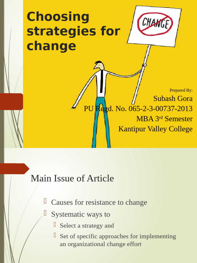 Strategies For Change Subash | PDF