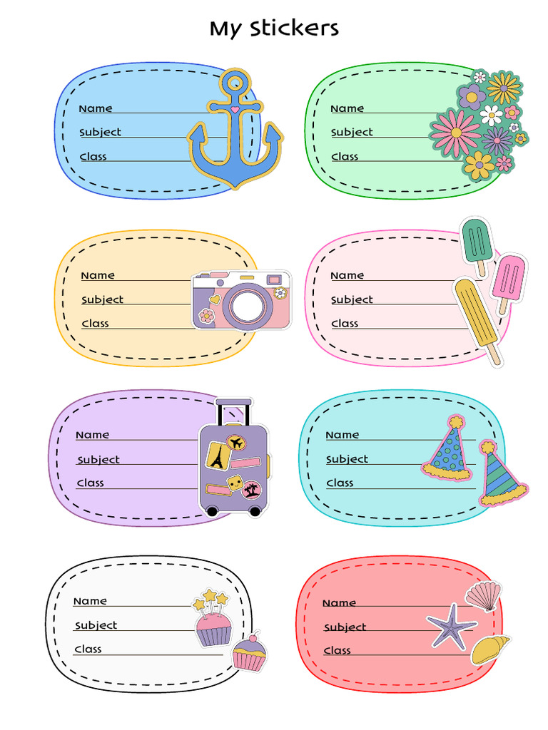 My Stickers Collection Template | PDF