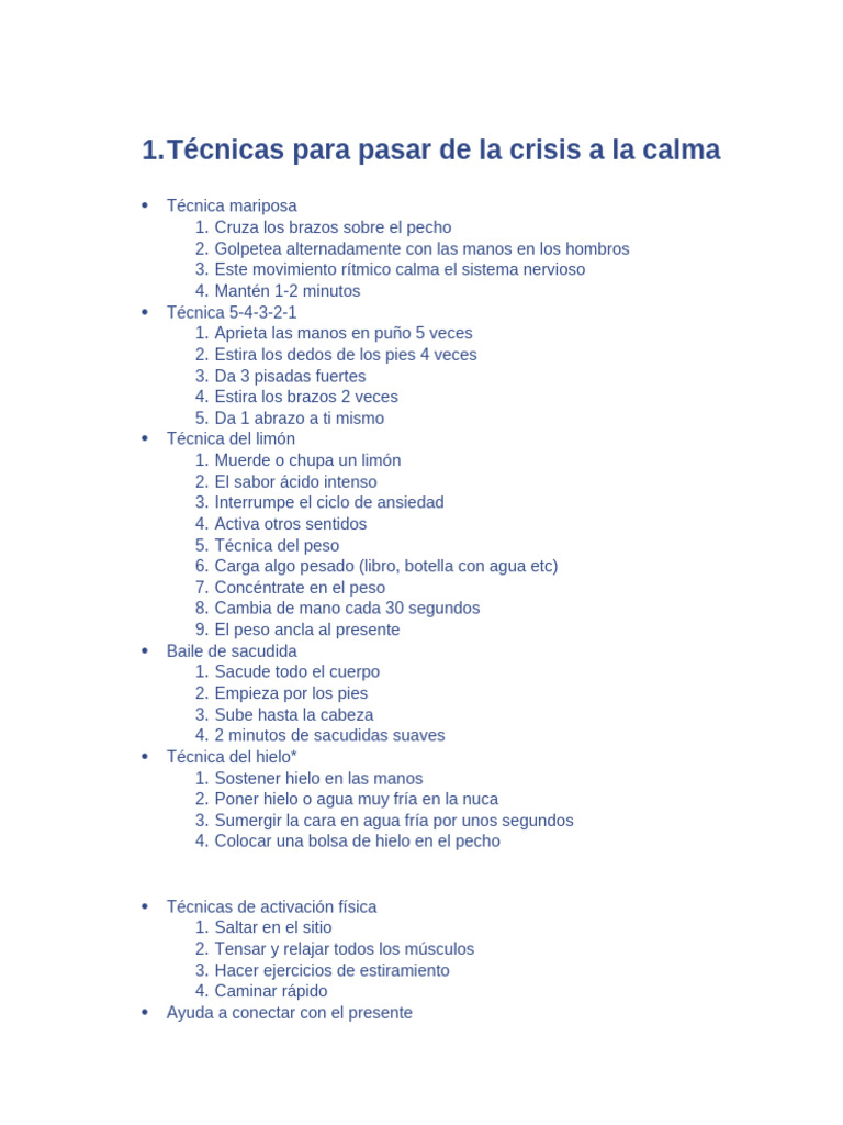 Técnicas para Calmar la Ansiedad | PDF