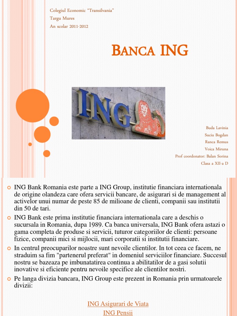 Proiect Economie Banca ING | PDF