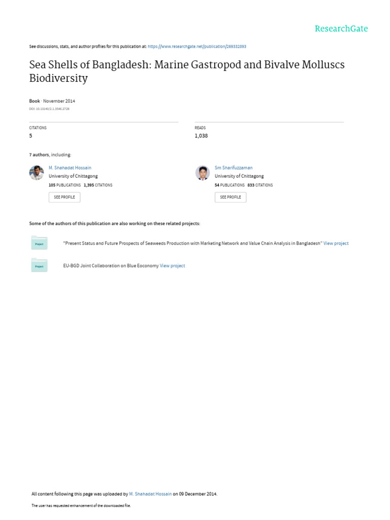 Bangladesh Marine Shells Biodiversity | PDF