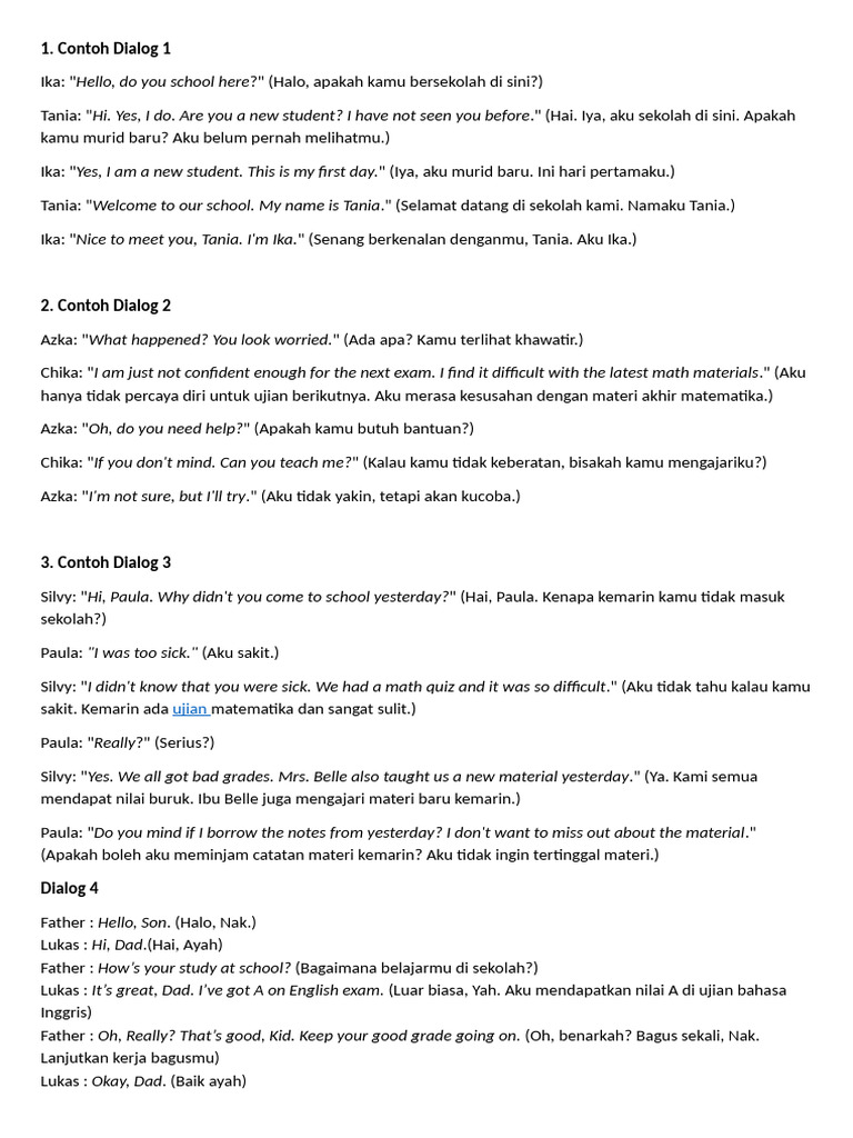 Dialog Bahasa Inggris | PDF