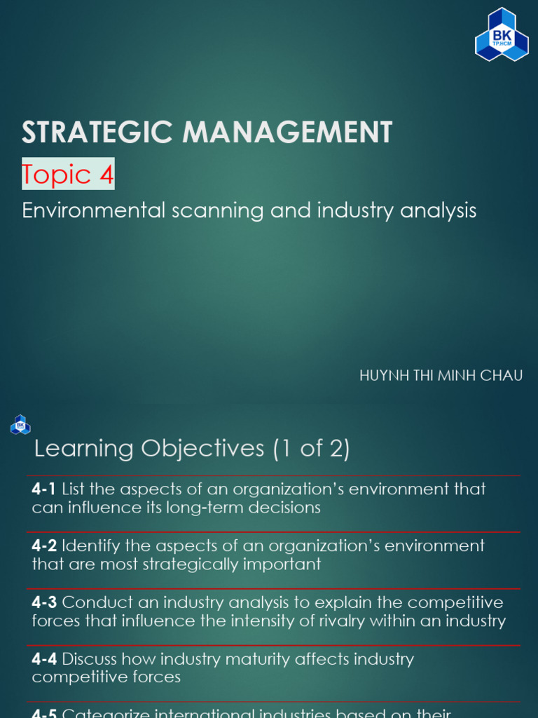 (Htmchau) Topic 4 - Environmental Scanning Industry Analysis | PDF ...