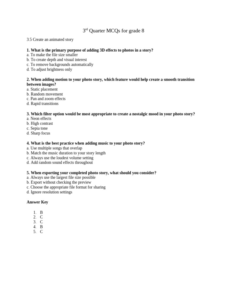 Grade 8 3rd Quarter MCQs Guide | PDF | Computer Network | Byte