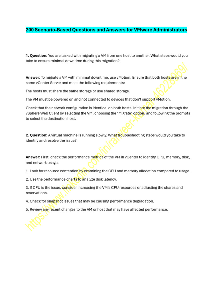 200 Scenario Based Questions and Answers For VMware Admin 1744947834 ...