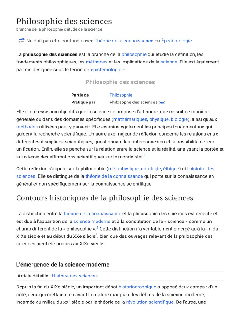 Émergence de la philosophie des sciences | PDF | Philosophie des ...