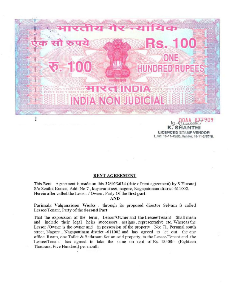 Rent Agreement Format MakaanIQ - Page 0001 | PDF