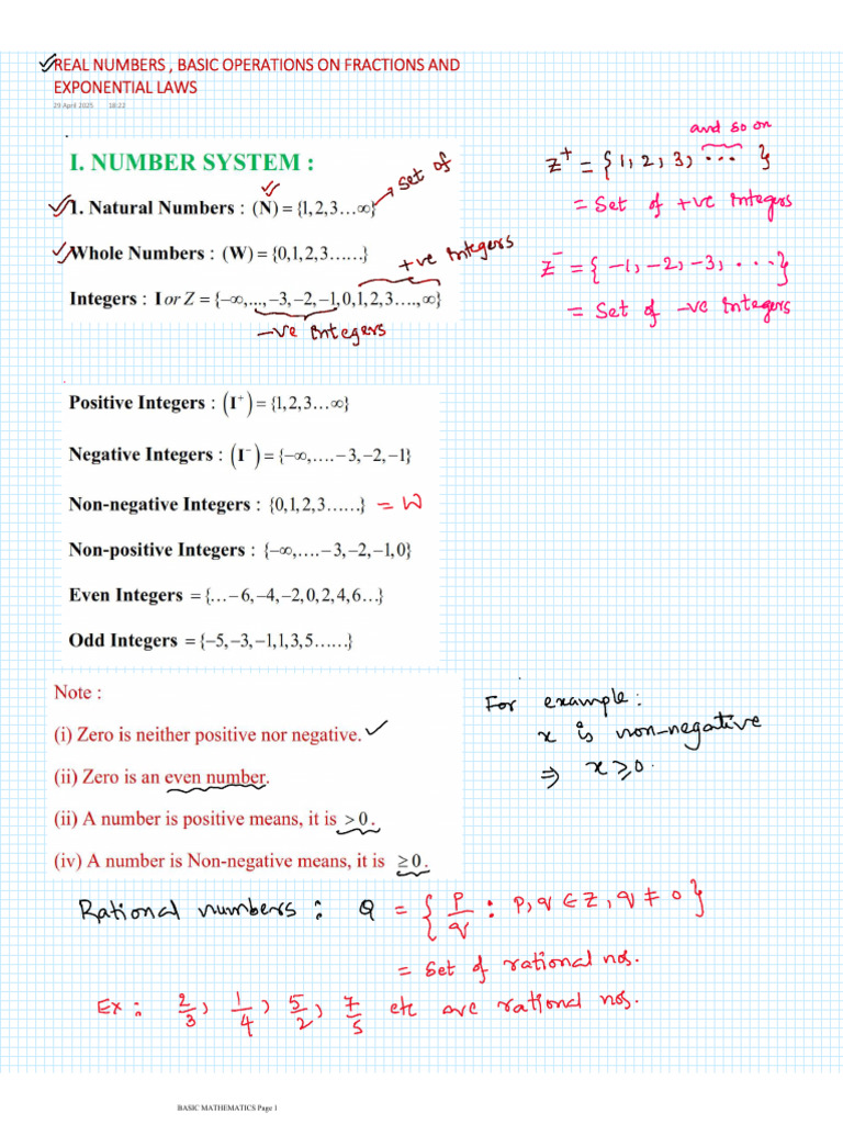 Real Numbers and Fraction Operations | PDF