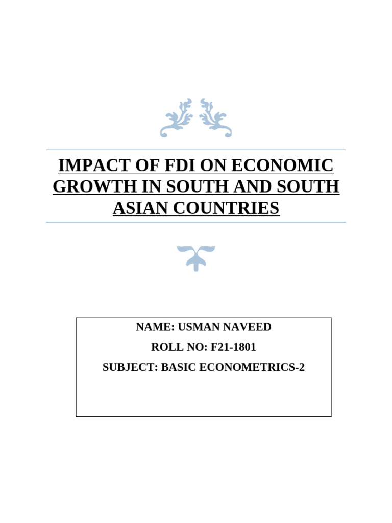 Impact of FDI in South Asian Countries | PDF | Gross Domestic Product ...