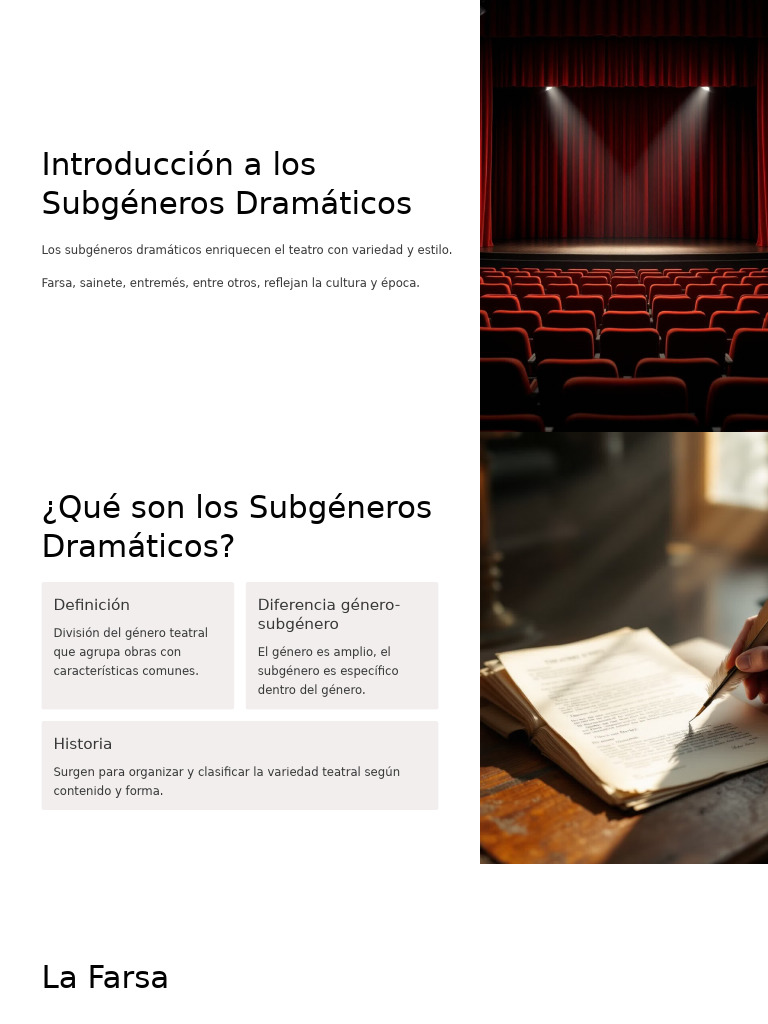 Subgéneros Dramáticos en el Teatro | PDF | Teatro | Humor