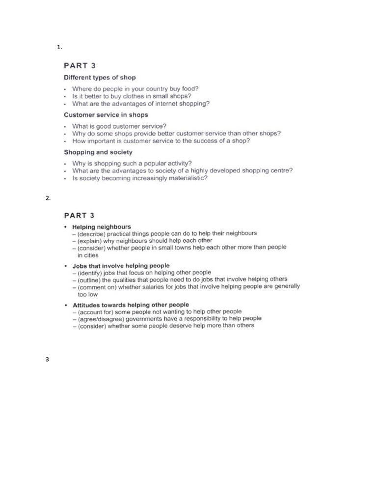 Speaking Questions - Part 3 - Develop More Ideas | PDF