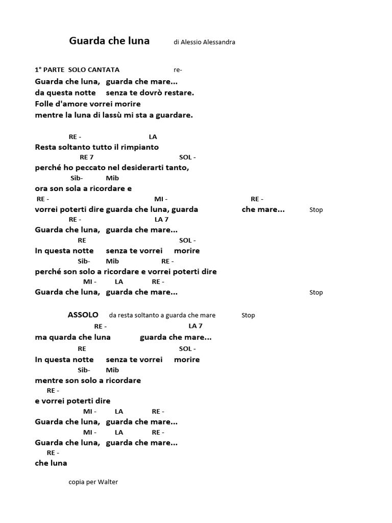 Guarda Che Luna X Walter | PDF